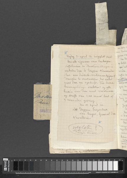 Aantekening Oorlogsdagboek Loveling